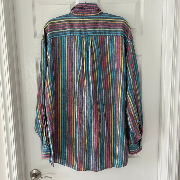 ORVIS men's striped long-sleeve linen shirt (XXL) - Picture 5 of 6